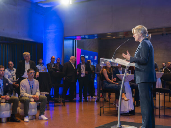 Tracy sharing Prevent at the Regulating the Game Pitch! Event at the Sydney Opera House.