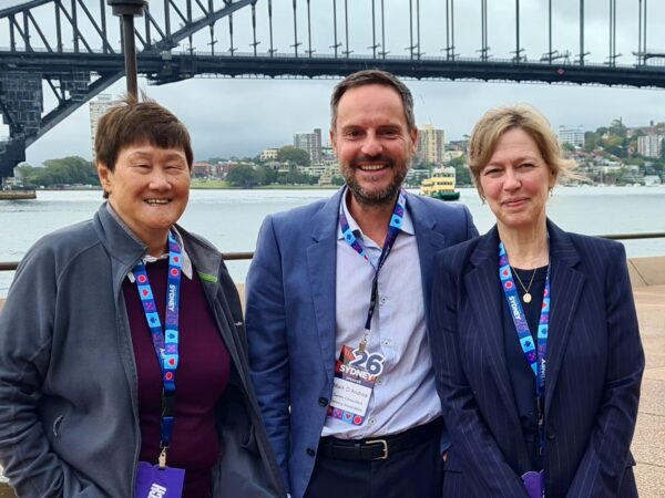 In front of the Sydney Opera House, Bridge Photo: Linda Woo, Mark D'Andrea, Tracy Scrans.